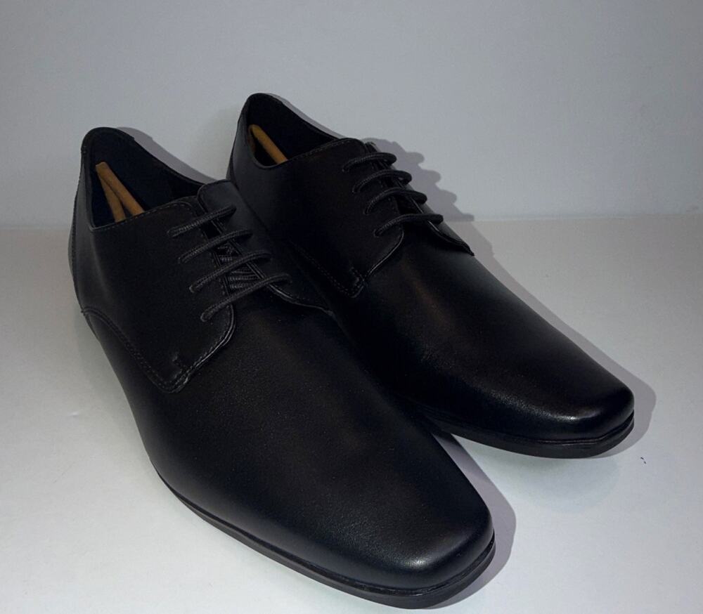 Calvin Klein Brodie2 Men’s Black Leather Lace-Up Derby Square Toe 11.5 M